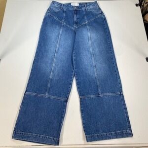 Wide Leg Jeans Distressed Naked Wardrobe Denim Medium Wash Size 31